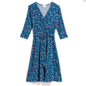 Leota Reye Jersey Faux Wrap Dress, XXL